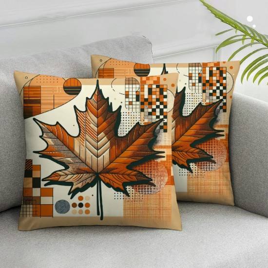 Ulloord Fall Decor Pillow Covers Thanksgiving Decorations Dot Orange Pumpkin Outdoor Decorative Throw Cushion Case for Home Couch