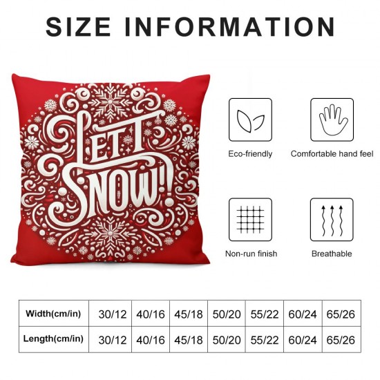 Ulloord Emotion Red Christmas Pillow Covers  Farmhouse Christmas Decorations Merry Christmas Let it Snow Winter Holiday Decor Throw Cushion Case for Home Couch