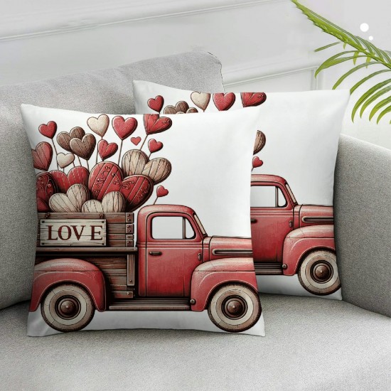 Ulloord  Emotion Valentines Day Throw Pillow Covers Buffalo Check Spring Farmhouse Holiday Red Black Cushion Case for Home Sofa Couch Decoration