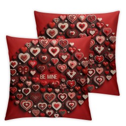 Ulloord  Emotion Valentines Day Throw Pillow Covers , Love Heart Spring Farmhouse Holiday Red Cushion Case for Home Sofa Couch Decoration