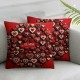 Ulloord  Emotion Valentines Day Throw Pillow Covers , Love Heart Spring Farmhouse Holiday Red Cushion Case for Home Sofa Couch Decoration