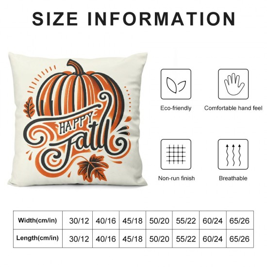 Ulloord  Emotion Happy Fall Pumpkin Halloween Throw Pillow Cover Farmhouse Autumn Cushion Case for Sofa Couch