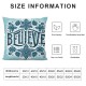 Ulloord Blue Christmas Pillow Covers ALL is Calm All is Bright Merry Tree Winter Holiday Decor Throw Cushion Case for Home Couch