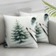 Ulloord Emotion Christmas Tree Throw Pillow Cover Cushion Case for Home Decor Sofa Couch Farmhouse