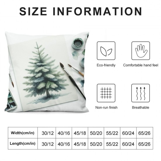 Ulloord Emotion Christmas Tree Throw Pillow Cover Cushion Case for Home Decor Sofa Couch Farmhouse