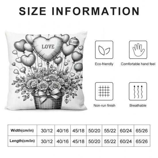 Ulloord  Emotion Valentines Day Throw Pillow Covers Love Floral Truck Spring Farmhouse Holiday Red Cushion Case for Home Sofa Couch Decoration