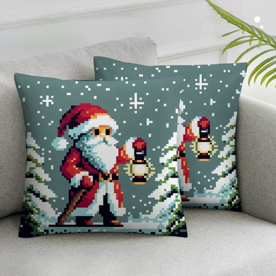 Ulloord Emotion Christmas Pillow Covers Christmas Decorations Christmas Tree Truck Snowman Winter Holiday Decor Throw Cushion Case for Home Couch