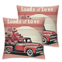 Ulloord Valentines Day Throw Pillow Covers Love Heart Spring Farmhouse Holiday Red Pink Cushion Case for Home Sofa Couch Decoration