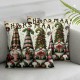 Ulloord  Emotion Christmas Gnomes Pillow Cover  Merry Christmas Farmhouse Decorations Winter Holiday Decor Throw Cushion Case for Home Couch Polyester Linen