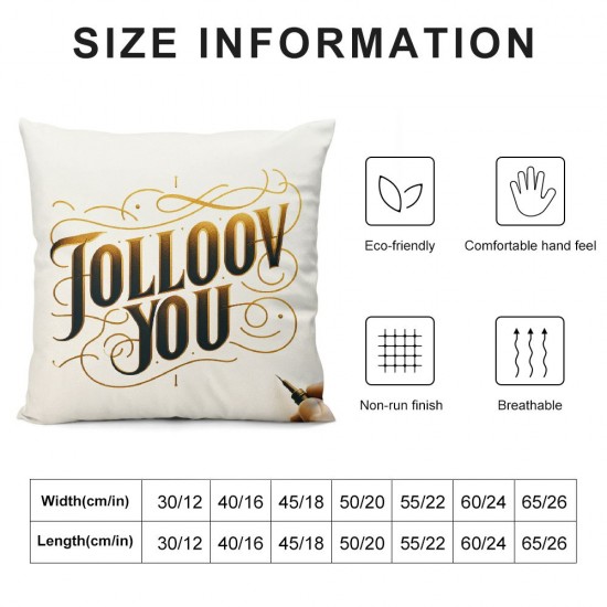 Ulloord Emotion Inspirational Quotes Throw Pillow Case Cushion Cover Polyester for Sofa Couch