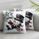 Ulloord Emotion Gray Christmas Pillow Covers Farmhouse Christmas Decorations Snowman Merry Christmas Winter Holiday Decor for Home Couch