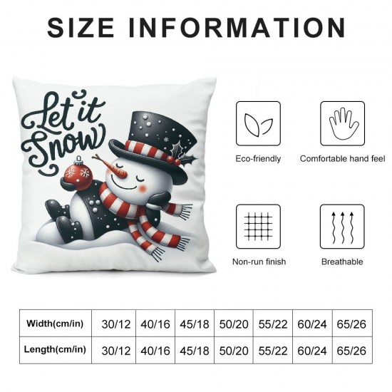 Ulloord Emotion Gray Christmas Pillow Covers Farmhouse Christmas Decorations Snowman Merry Christmas Winter Holiday Decor for Home Couch