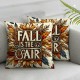 Ulloord Emotion Fall Pillow Covers Pumpkin Farmhouse Decorations Orange Stripes Outdoor Autumn Thanksgiving Farm Pillows Case for Home Couch Decor