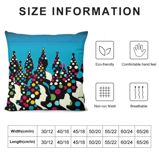 Ulloord Emotion Blue Christmas Pillow Covers  Christmas Decorations Merry Christmas FA La La Winter Holiday Decor Throw Cushion Case for Home Couch