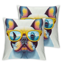 Ulloord Pillowcases Funny Animal Painting Pillow Case Decorative Throw Pillow Cover for Home Sofa Office