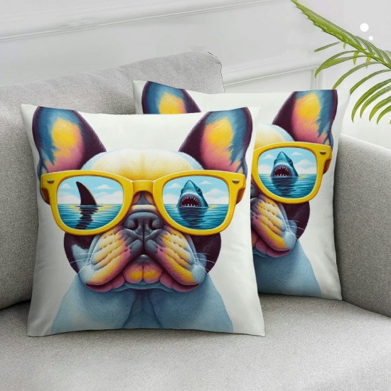 Ulloord Pillowcases Funny Animal Painting Pillow Case Decorative Throw Pillow Cover for Home Sofa Office