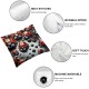 Ulloord Square Throw Pillow Covers Red Water Droplets Design Pillow Cases Decorative for Home Bedroom Sofa Pillowcases Standard Size