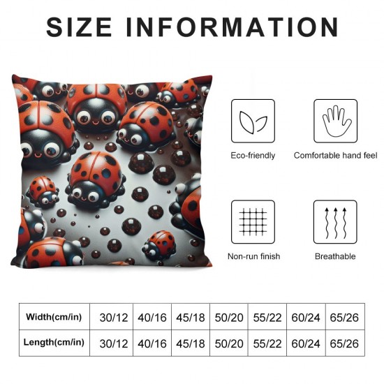 Ulloord Square Throw Pillow Covers Red Water Droplets Design Pillow Cases Decorative for Home Bedroom Sofa Pillowcases Standard Size