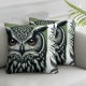 Ulloord Pillowcases Bird Cute Animal in Plants and Flowers Art Painting Pillow Case Decorative Throw Pillow Cover for Home Sofa Office