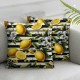 Ulloord Yellow Lemons Black and White Stripes Double Sided Pillow Cases Summer Fresh Fruit Pattern Plush Pillowcase Square Cushion Pillow Covers for Sofa Bed Home Decor