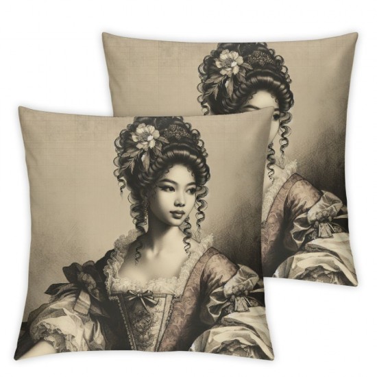 Ulloord Pillow Cases Oil Painting Elegant Woman Portrait Square Decorative Throw Pillow Cover Washable Pillowcase for Home Office Travel Bed Sofa