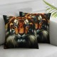 Ulloord Fierce Tiger Pillowcases Striped Skin Art Print Pillow Case Decorative Throw Pillow Cover for Home Sofa Office