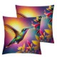 Ulloord Pillow Cover Blackthroated Feeding Bird Black On Beauty Powderpuff Tree Animals Day Nature Decorative Linen Throw Pillow Case for Sofa Car Bedding Decoration