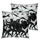 Decorative Square Throw Pillow Cover Linen Design Classic Banner Mythological for Black Figure Pottery People Pillow Case for Couch Sofa Home Decoration