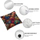 Ulloord Pillow Cover Colorful Flower Folk Floral Pattern Green Poland Repetitive Slavic Decorative Linen Throw Pillow Case for Sofa Car Bedding Decoration