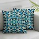 Ulloord Decorative Square Throw Pillow Cover Linen Symbol Metallic Yom Blue Solomon Star Pattern Israel Festival Textures Turquoise Crystal Gradient Pillow Case for Couch Sofa Home Decoration