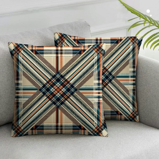 Throw Pillow Cover Classic Textile Scottish Blanket Pattern Texture Abstract Textures Decorative Square Pillow Case for Couch Sofa Home Decoration