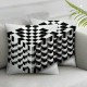 Decorative Square Throw Pillow Cover Linen Vintage Fashionable Lumber Casual Plaid Pattern Textures Tile Pillow Case for Couch Sofa Home Decoration