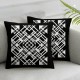 Ulloord Pillow Cover Black ed ered Decorative Linen Throw Pillow Case for Sofa Car Bedding Decoration