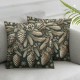 Throw Pillow Cover Linen Winter Landscape for Hand Green Branches Decoration Decorative Square Pillow Case for Couch Sofa Home Decoration