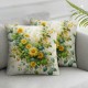 Ulloord Summer Pillow Covers Watercolor Daisy Throw Pillow Covers Summer Yellow Outdoor Décor Cushion Case Decoration for Home Couch Chair Sofa