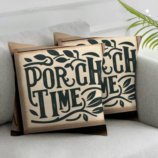 Ulloord Summer Retro Outdoor Throw Pillow Covers Welcome to Our Porch Sign and Breathe Letter Decor Pillow Covers for Hammock Chair Sofa