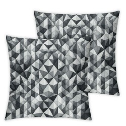 Ulloord Pillow Cover Gray Black White Design Pattern Diamond Shape Retro Simple Decorative Linen Throw Pillow Case for Sofa Car Bedding Decoration