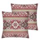 Ulloord Decorative Square Throw Pillow Cover Linen Folk Crossstitch Pattern Traditional Textures Finnish Oblast Pillow Case for Couch Sofa Home Decoration