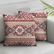 Ulloord Decorative Square Throw Pillow Cover Linen Folk Crossstitch Pattern Traditional Textures Finnish Oblast Pillow Case for Couch Sofa Home Decoration