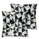 Ulloord Pillow Cover Gray Black White Design Abstract Pattern Diamond Shape Retro Simple Decorative Linen Throw Pillow Case for Sofa Car Bedding Decoration