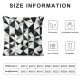 Ulloord Pillow Cover Gray Black White Design Abstract Pattern Diamond Shape Retro Simple Decorative Linen Throw Pillow Case for Sofa Car Bedding Decoration