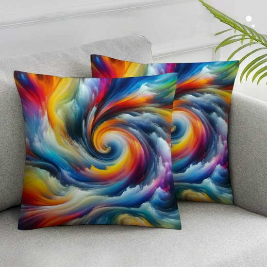 Ulloord Pillow Cover Love As Colors Series Arrangement Colorful Being Drawing Effect Decorative Linen Throw Pillow Case for Sofa Car Bedding Decoration