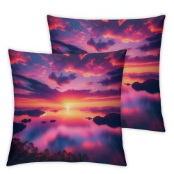 Ulloord Pillow Cover Travel Horizon Sunlight Ilovik Sunrise Nature Croatia Sunset Parks Outdoor Summer Holidays Dusk Decorative Linen Throw Pillow Case for Sofa Car Bedding Decoration