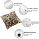 Ulloord Throw Pillow Cover Linen Retro Spring Color Gerbera Pattern Summer Bouquet On Romantic Decorative Square Pillow Case for Sofa Home Decoration