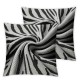 Ulloord Decorative Square Throw Pillow Cover Linen Stroke Brush Grunge Pattern Geometric Stripe Element White Graphic Print Black Textures Dark Paper Pillow Case for Couch Sofa Home Decoration