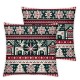 Pillow Cover Northern Norway Festive Sweater Winter Fairisle Dark Design Abstract Textures Decorative Linen Throw Pillow Case for Sofa Car Bedding Decoration