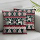 Pillow Cover Northern Norway Festive Sweater Winter Fairisle Dark Design Abstract Textures Decorative Linen Throw Pillow Case for Sofa Car Bedding Decoration