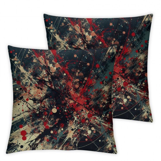 Ulloord Decorative Square Throw Pillow Cover Linen Blot Pattern Blood Drop Stains Spot Design Element Stain Abstract Seamless Shape Textures Spatter Pillow Case for Couch Sofa Home Decoration