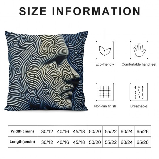 Ulloord Decorative Square Throw Pillow Cover Linen Material Line Textured Threads Fibers Seamless Wool Clap Pattern Abstract Jacquard Textures Pillow Case for Couch Sofa Home Decoration