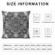 Ulloord Throw Pillow Cover Linen Handdrawn Sample for Tile in Oriental Style Black Turkish Abstract Textures Decorative Square Pillow Case for Couch Sofa Home Decoration